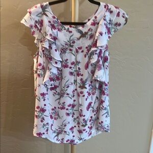 Charter Club Floral Ruffle Sleeve Blouse